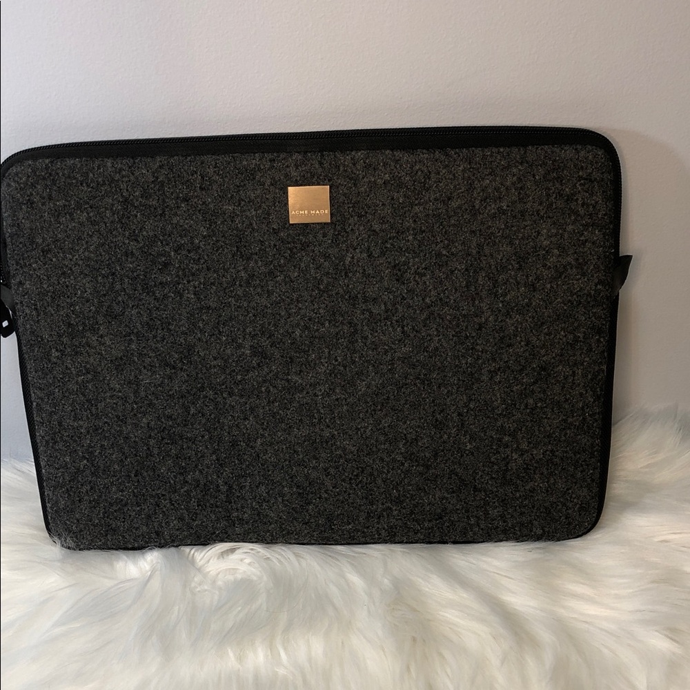 ACME Made Grey Wool Laptop Sleeve. 15”